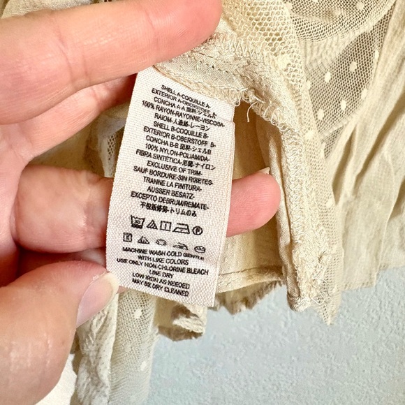 Boho Free People Lace Longsleeve Top size S - Picture 5 of 5